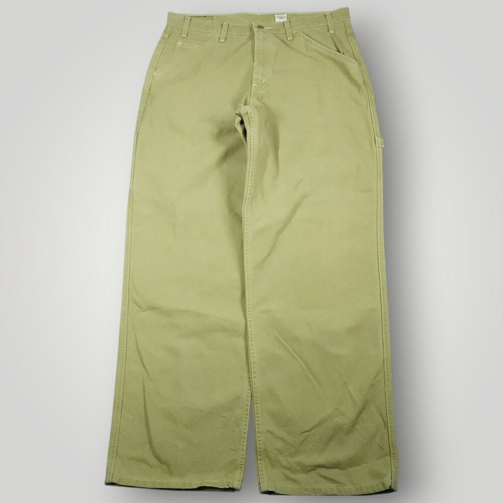 Levi's Pants Mens 36x34 Vtg L2 Baggy Straight Wide Leg Carpenter 90s Canvas Tan